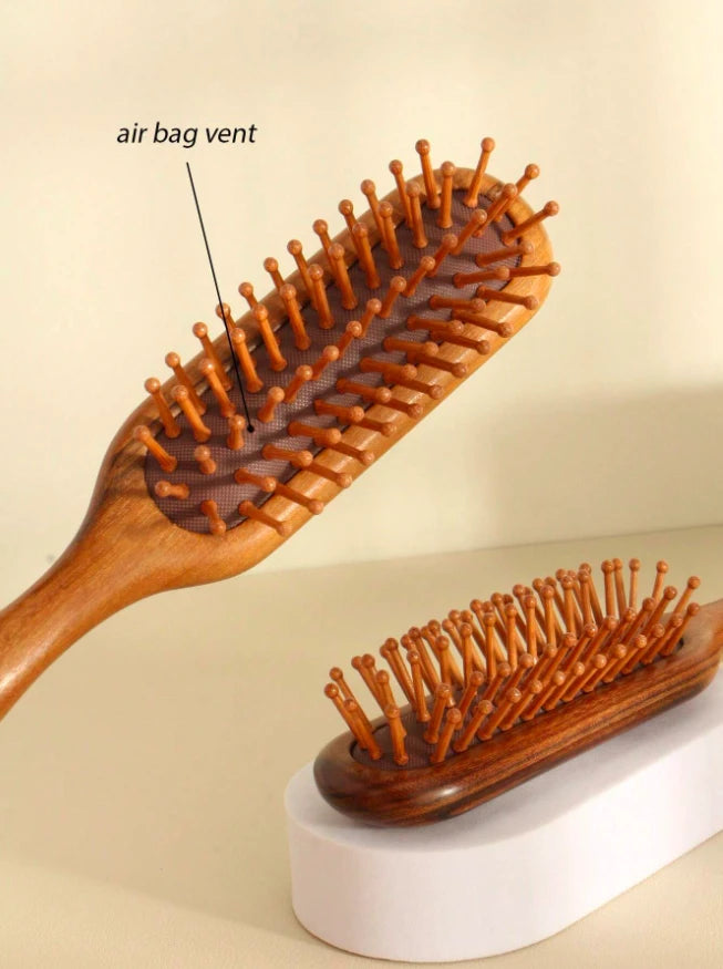 Peigne de massage à coussin d'air en Bois de Santal
