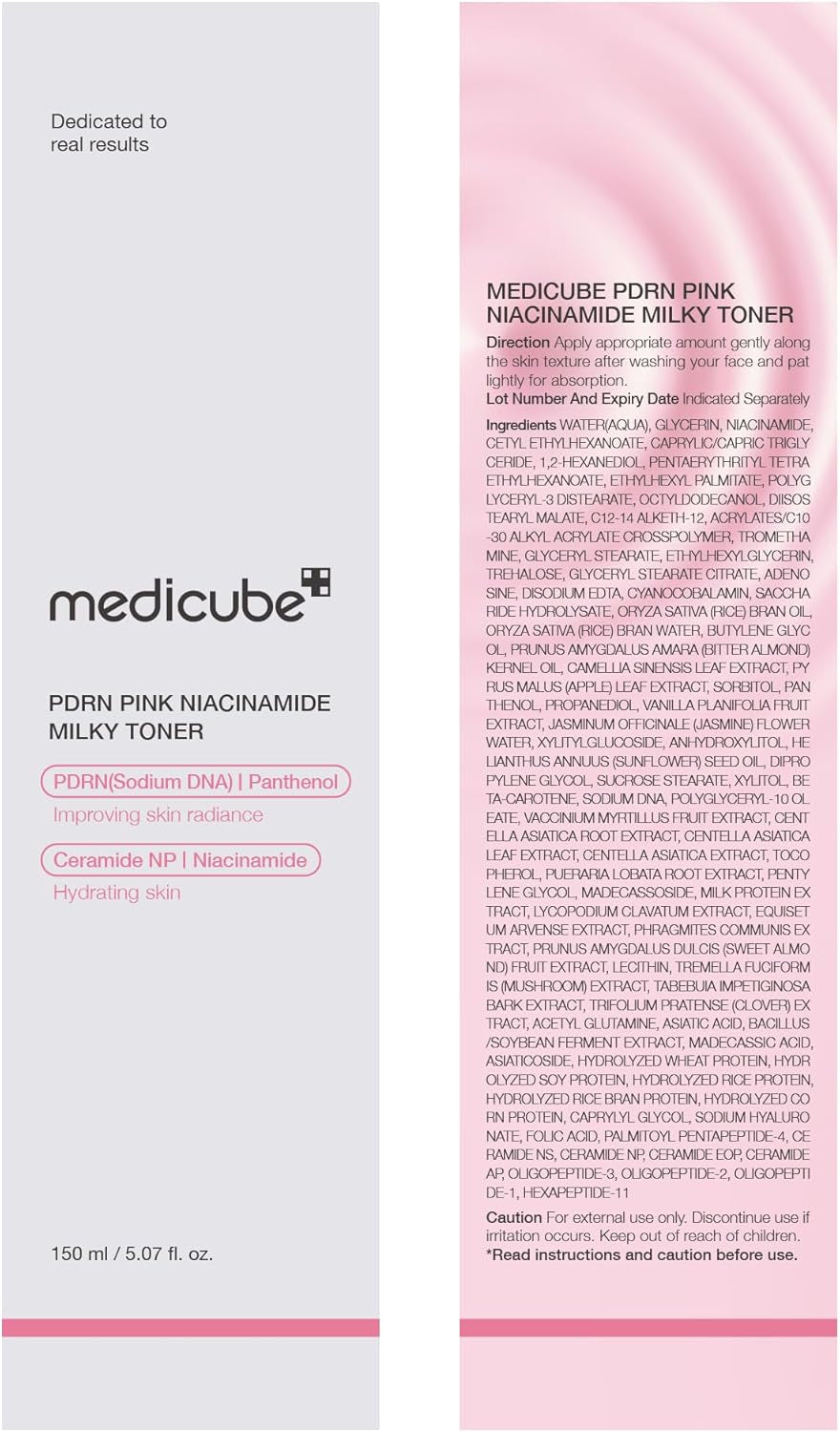 MEDICUBE – PDRN Pink Niacinamide Milky Toner (150ml)